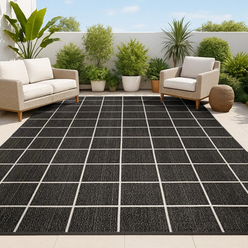 Grid Modern Squares Indoor/outdoor Area Rug
